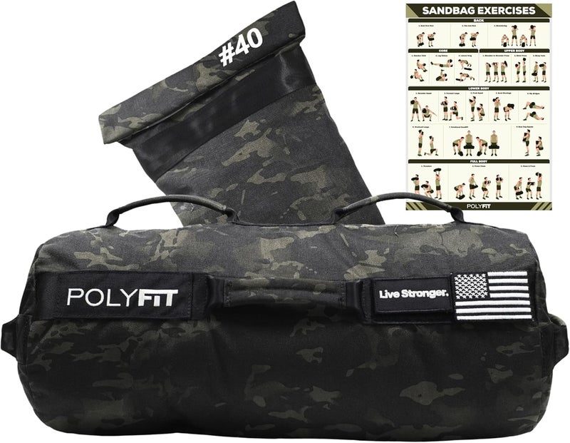 Polyfit Sandbag Pro - Workout Sandbag with Triple Closure Filler Bag and Reinforced Nylon Webbing - Sand Not Included - Multiple Colors & Sizes - Image 1